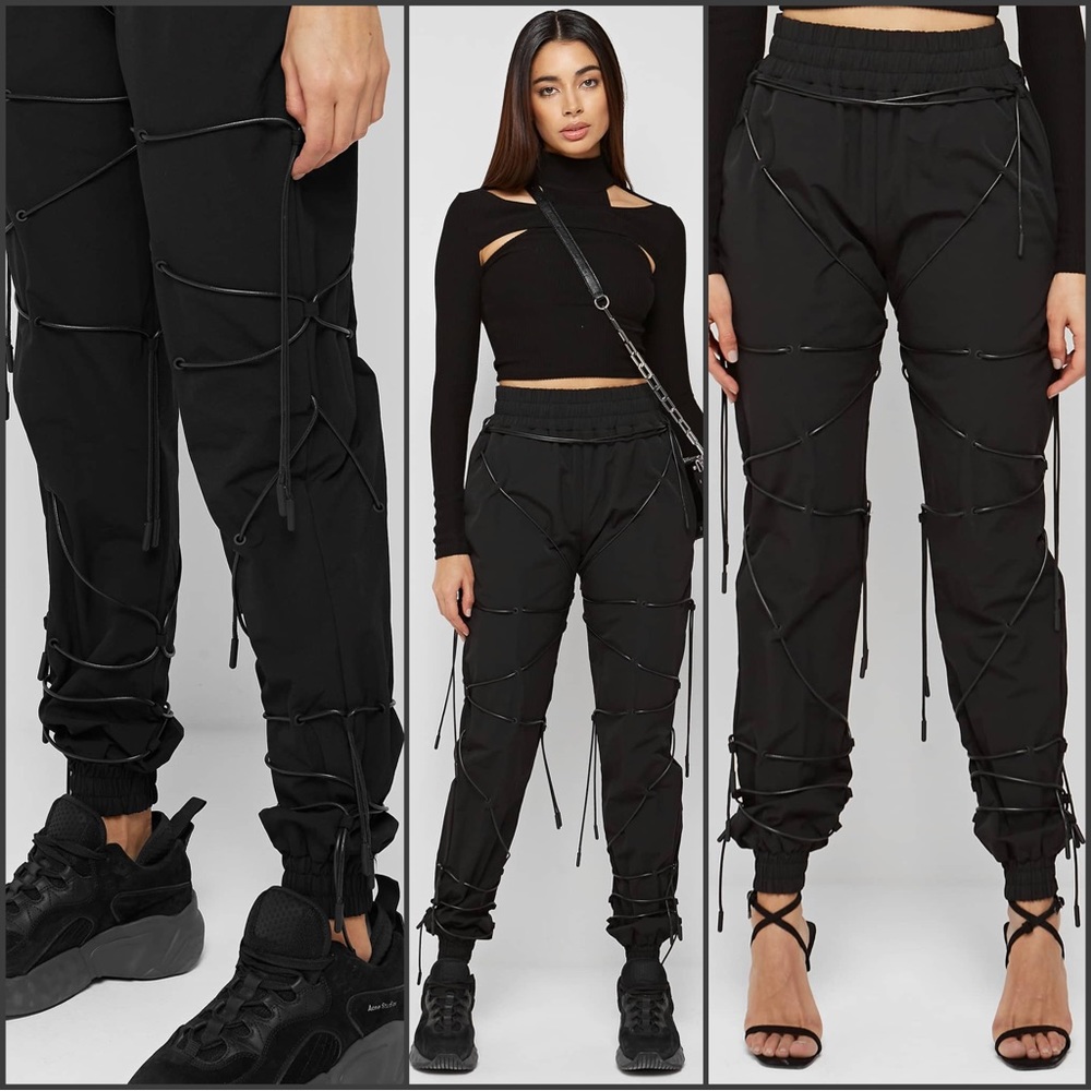Maniere de Voir lace up cargo pants Small us 4 uk 8